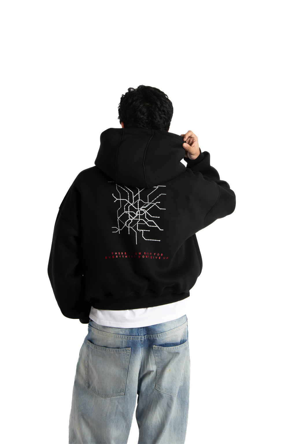 Felpa Hoodie Over Uomo – Milano Map