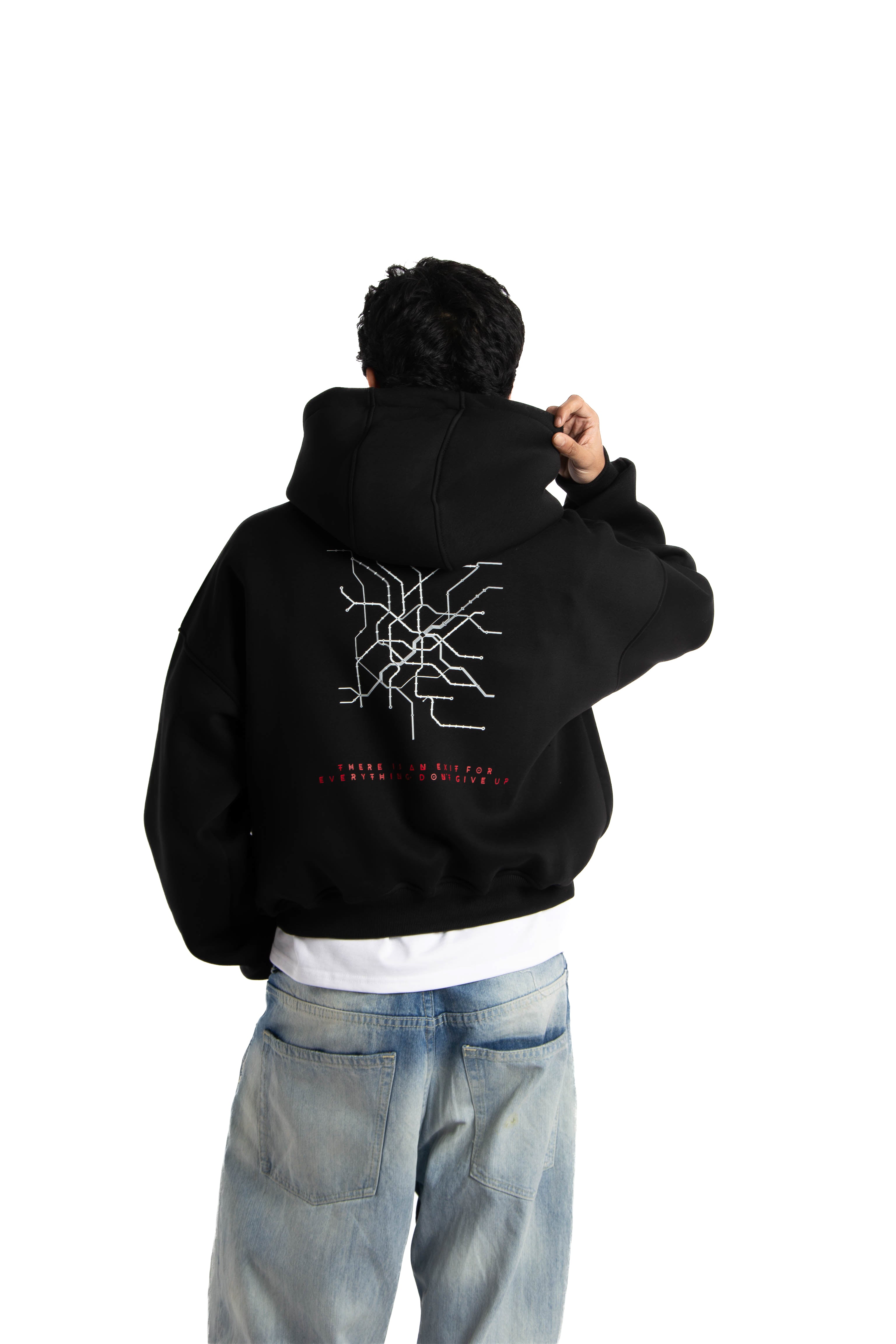 Felpa Hoodie Over Uomo – Milano Map