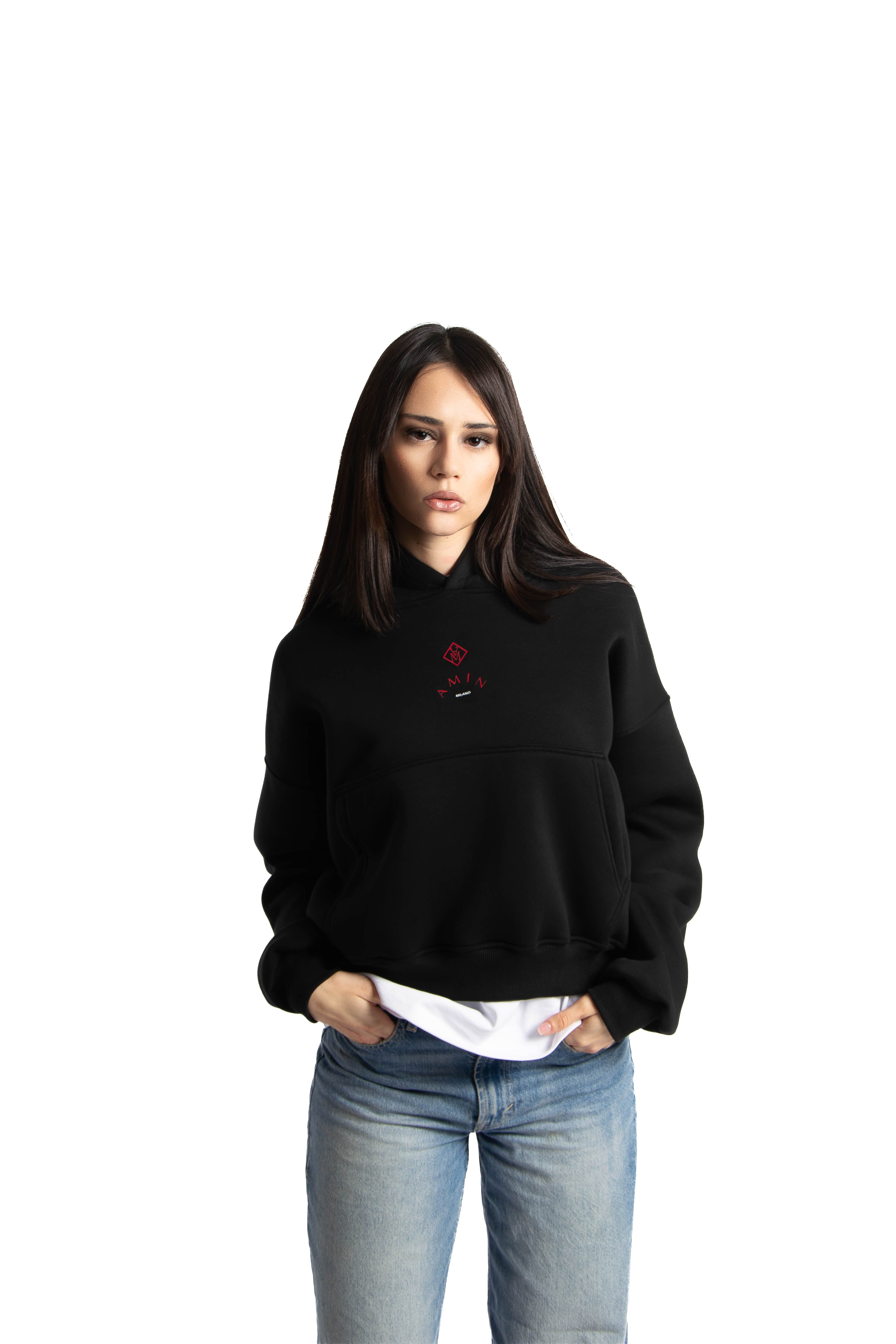 Felpa Hoodie Over Donna – Milano Map