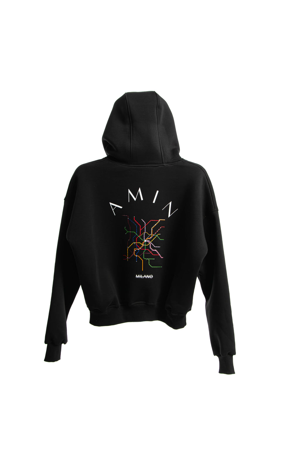 Felpa Hoodie Over Uomo – Milano Map Multicolore