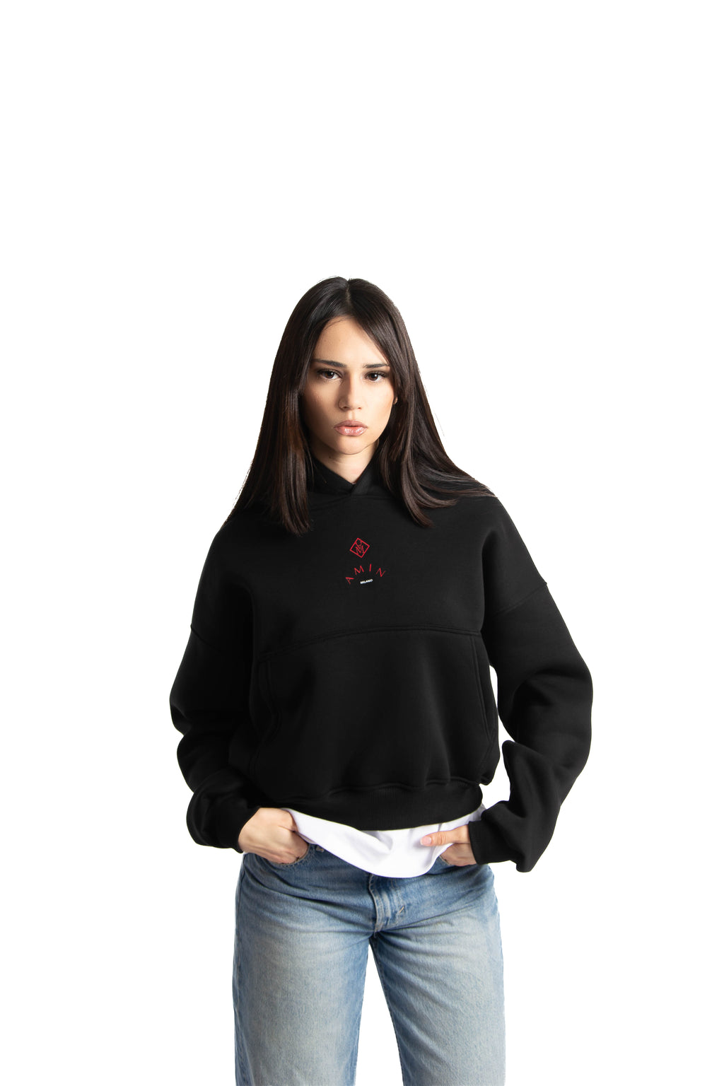 Felpa Hoodie Over Donna – Milano Map