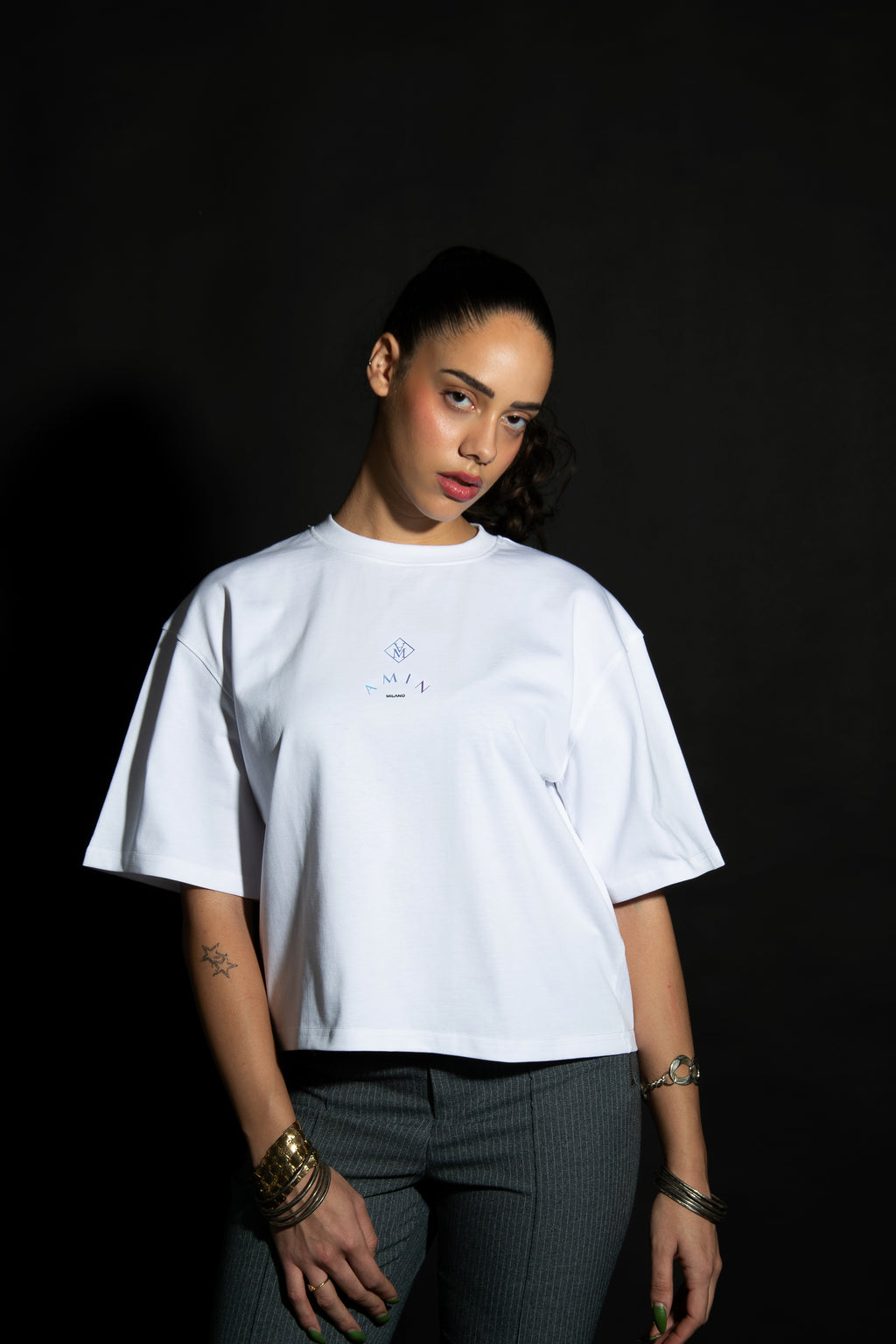 Amin Milano Core Edition T-Shirt - Logo Sfumato/Donna