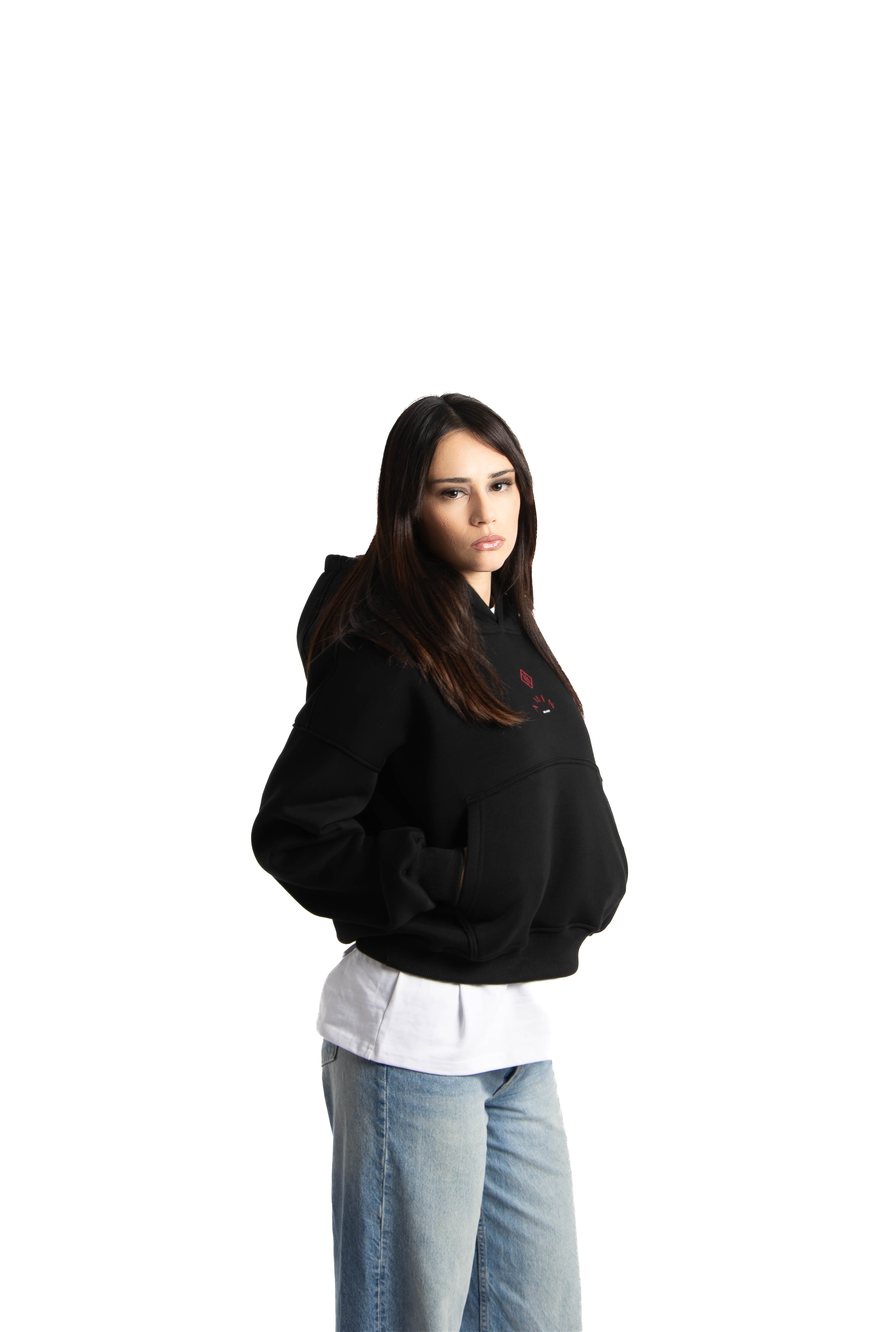 Felpa Hoodie Over Donna – Milano Map