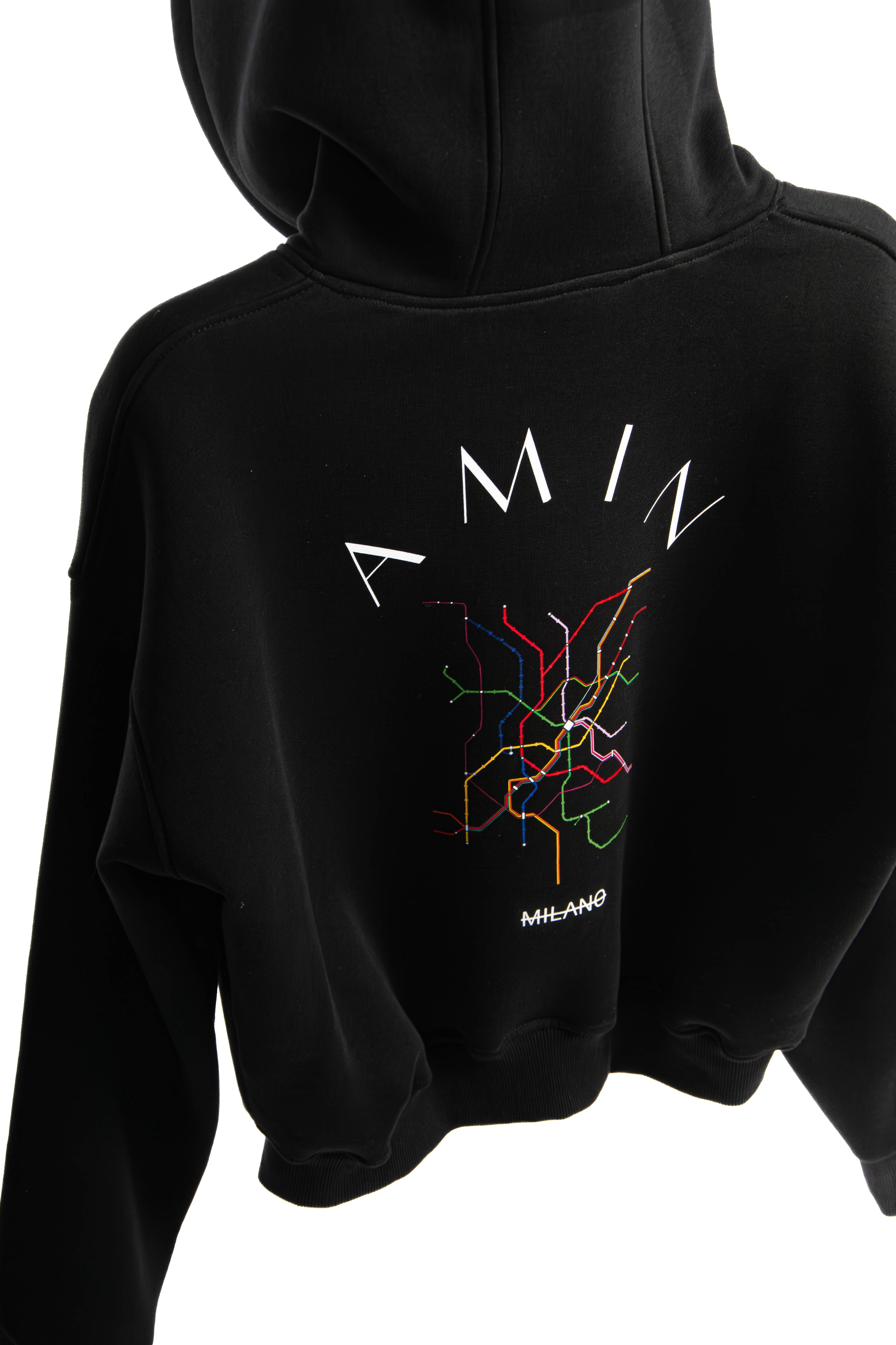 Felpa Hoodie Over Uomo – Milano Map Multicolore