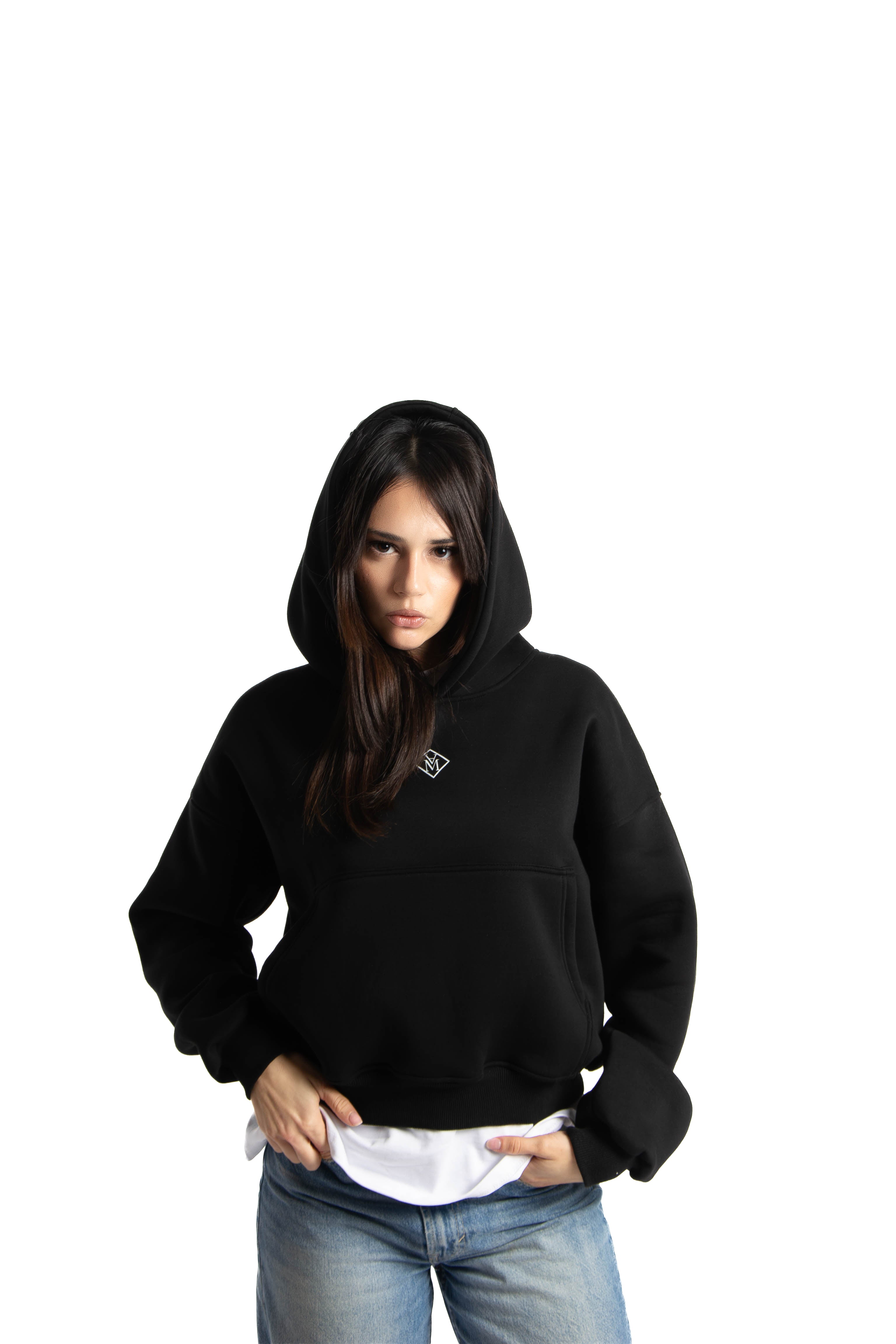 Felpa Hoodie Over Donna – Milano Map Multicolore