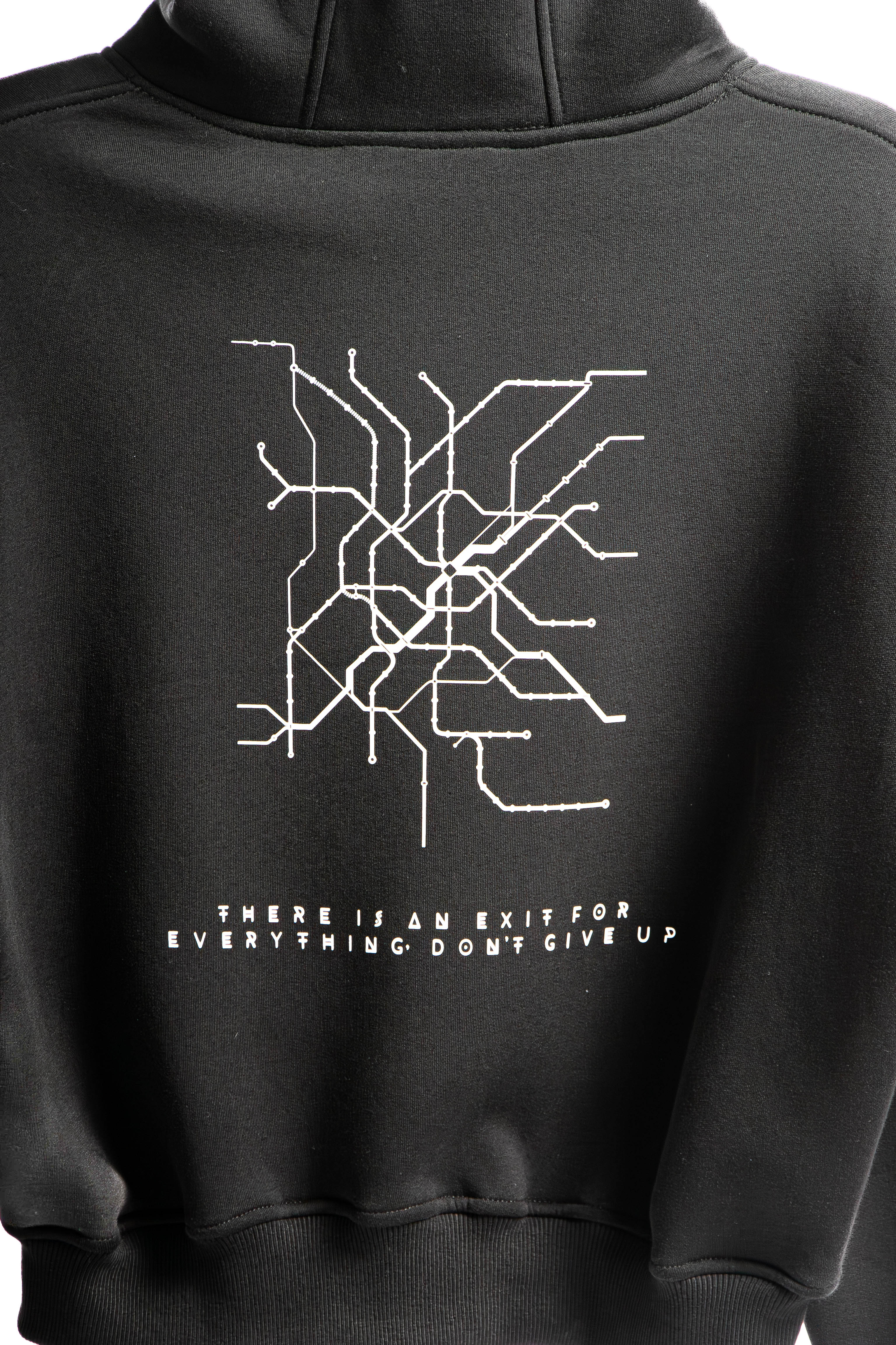 Felpa Hoodie Over Uomo – Milano Map