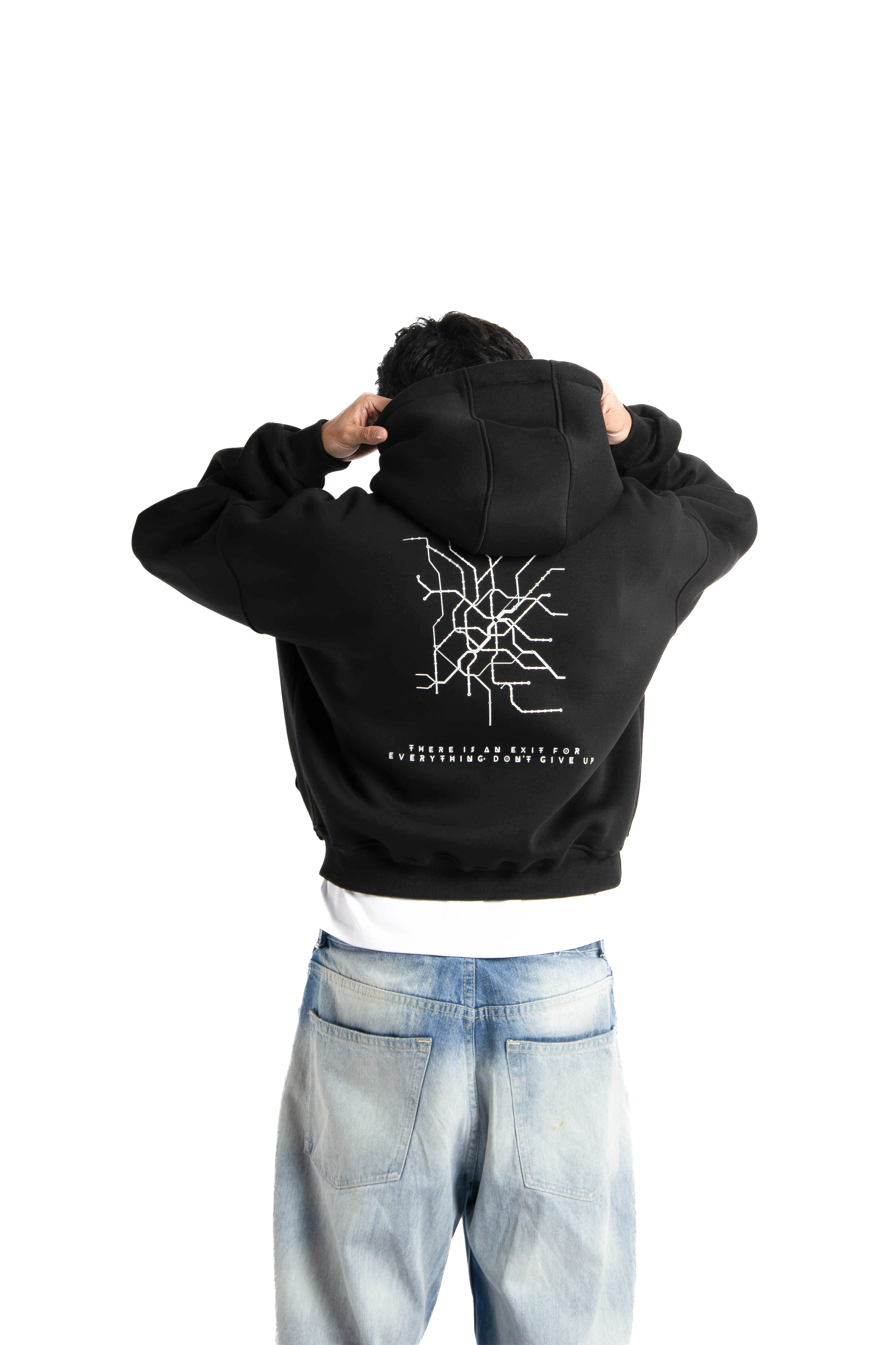 Felpa Hoodie Over Uomo – Milano Map