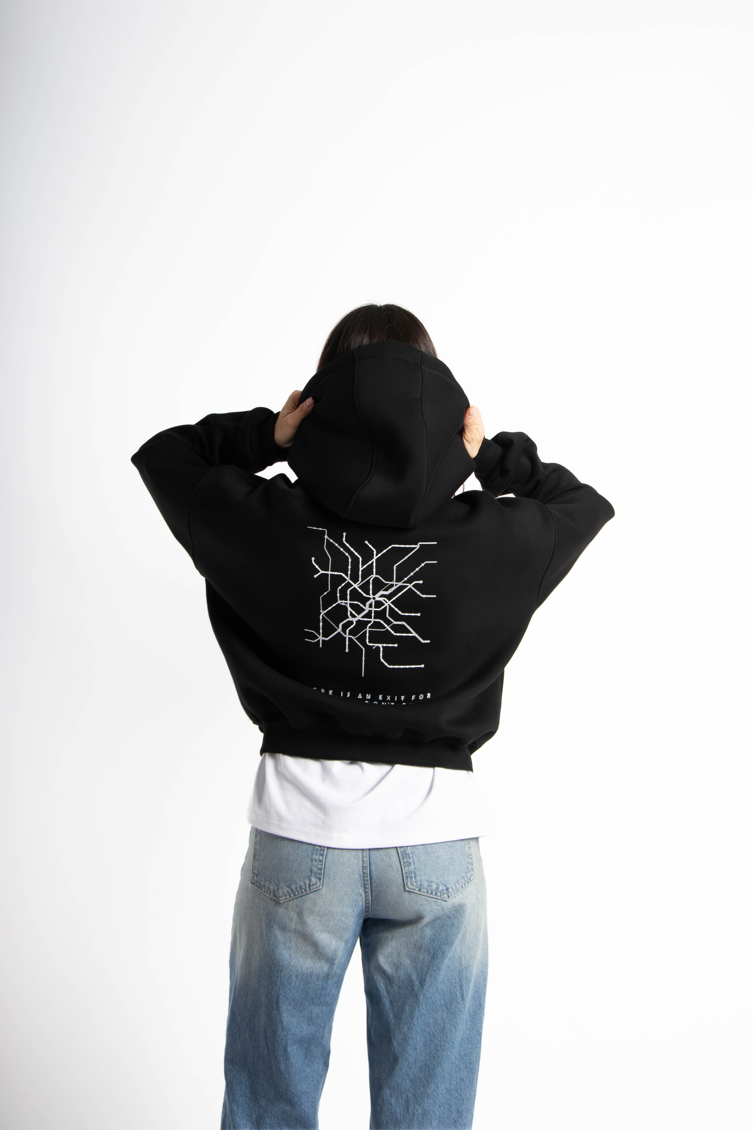 Felpa Hoodie Over Donna – Milano Map